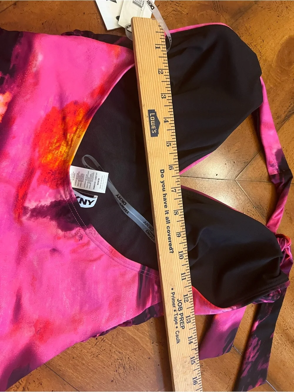 DKNY Pink Swirl Halter One-Piece Swimsuit - Picture 3 of 7